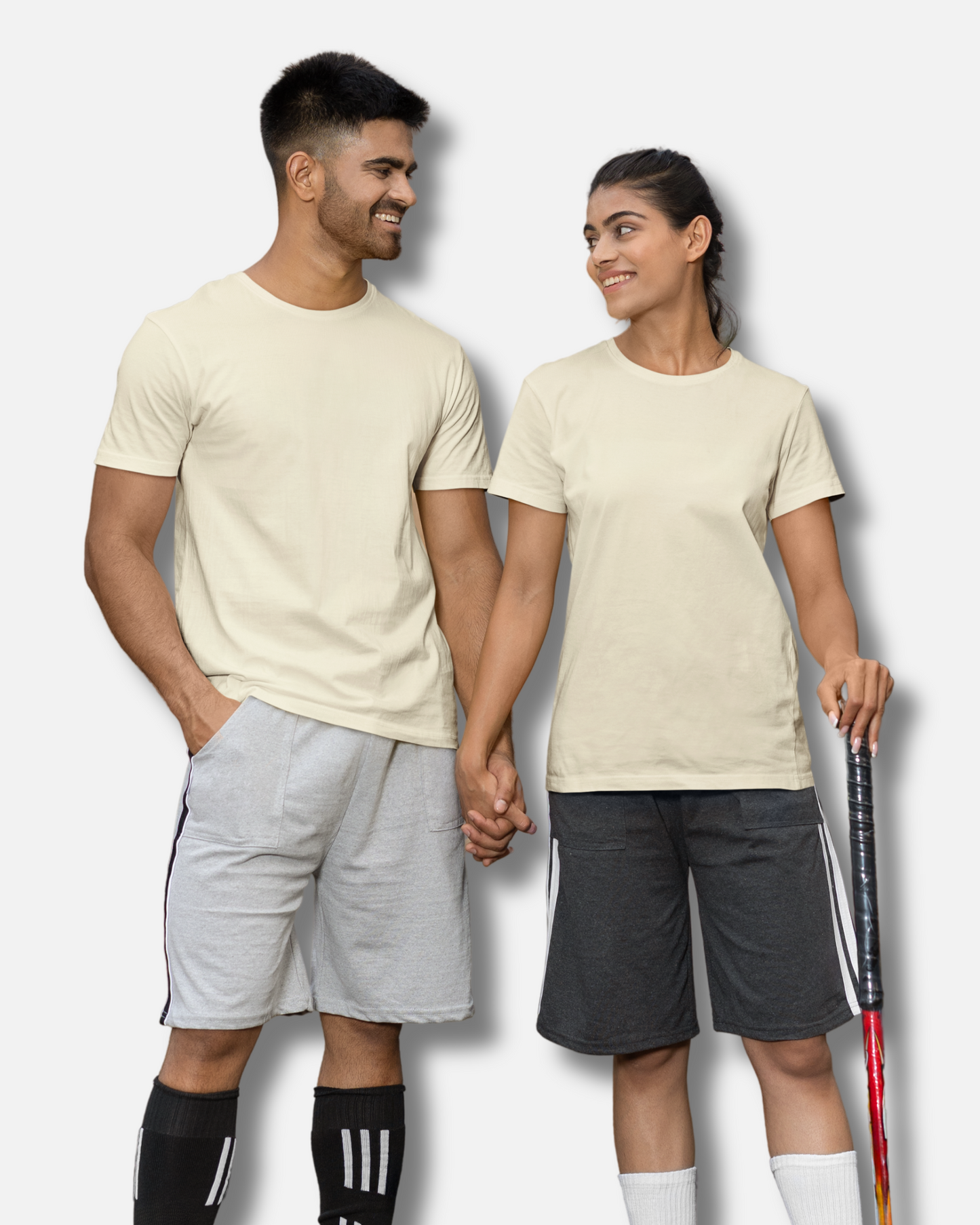 Beige Solid T-shirt