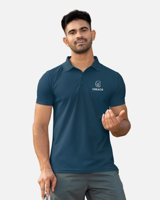 Teal Blue Polo T-shirt