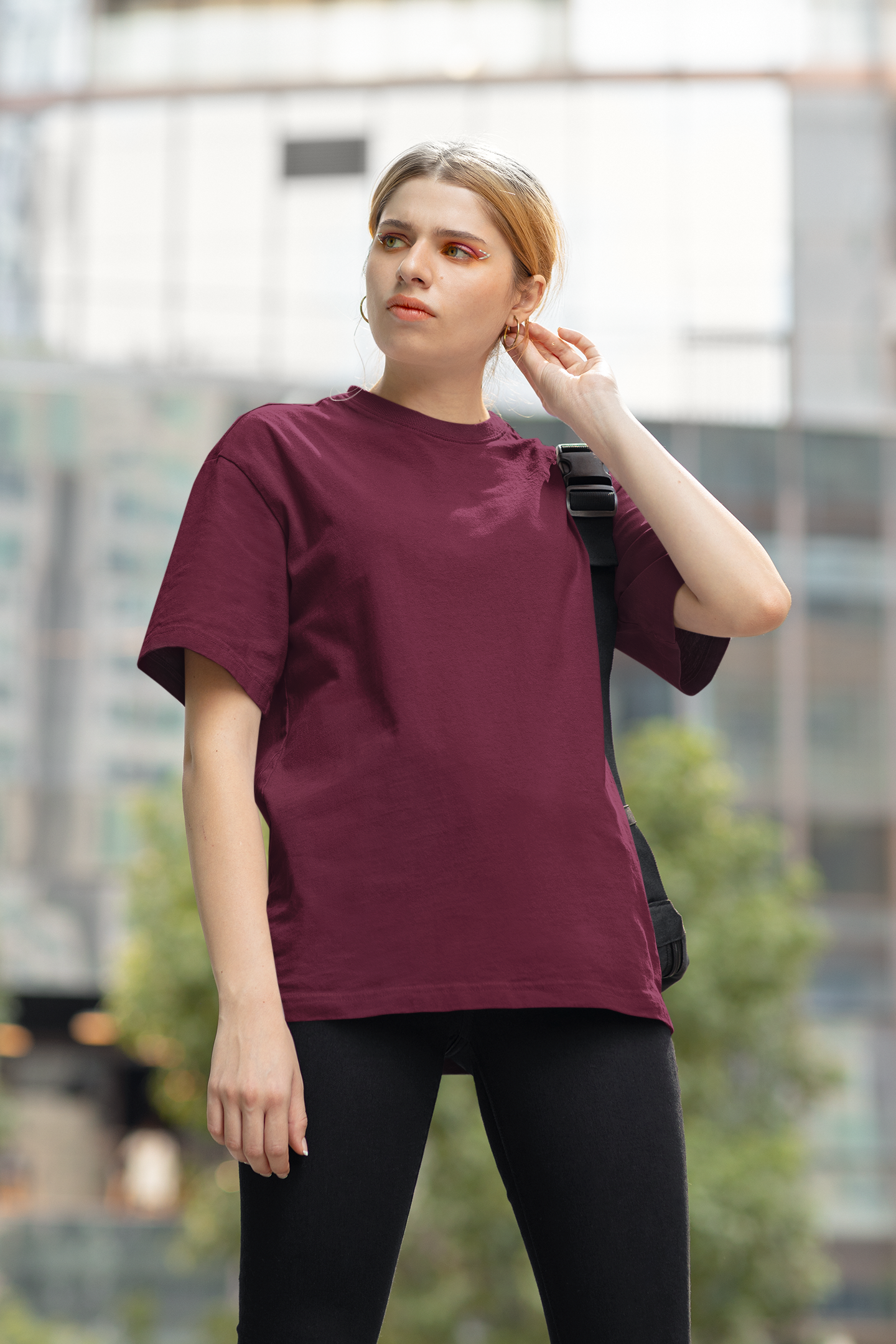 Maroon Oversized T-shirt