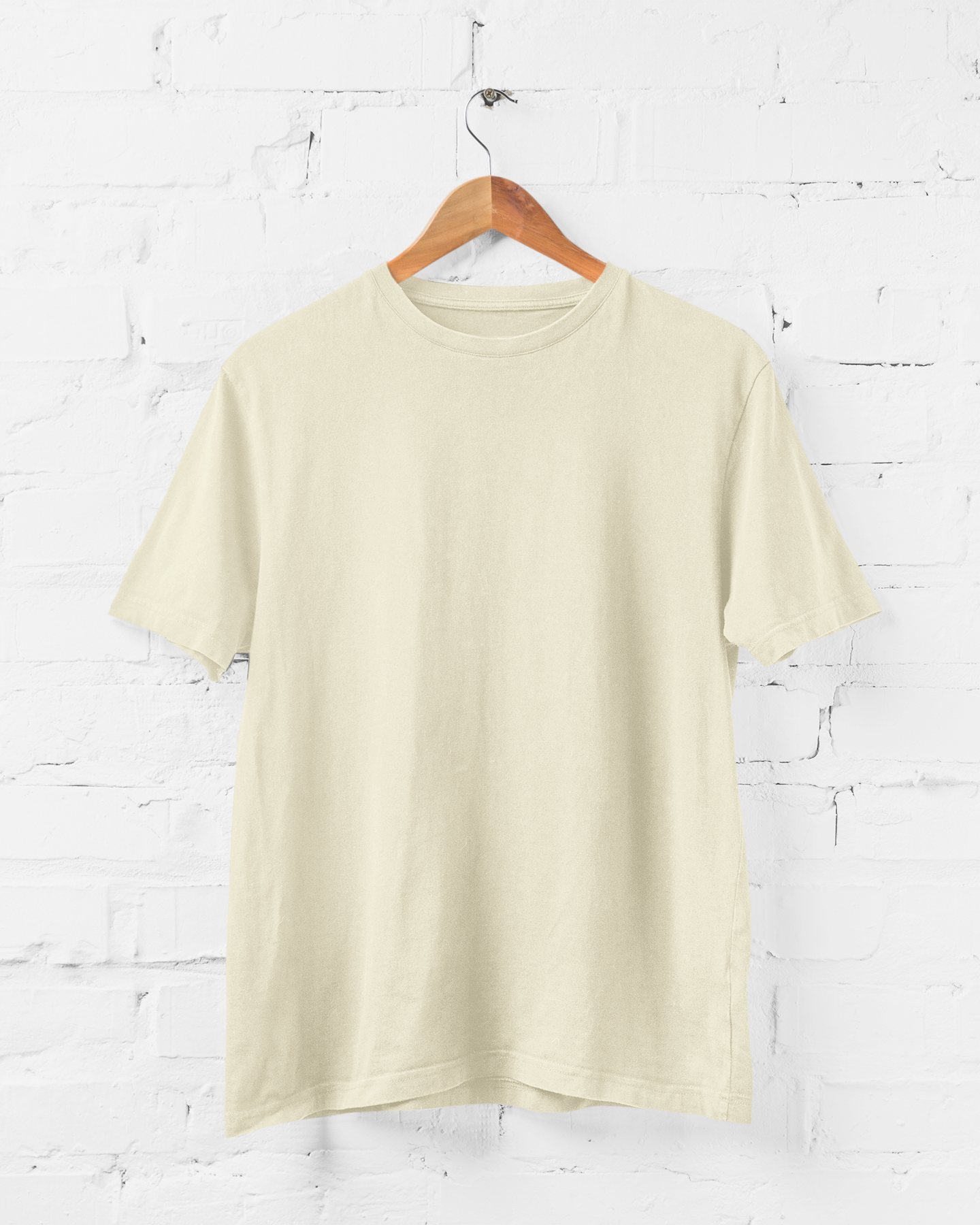 Beige Solid T-shirt