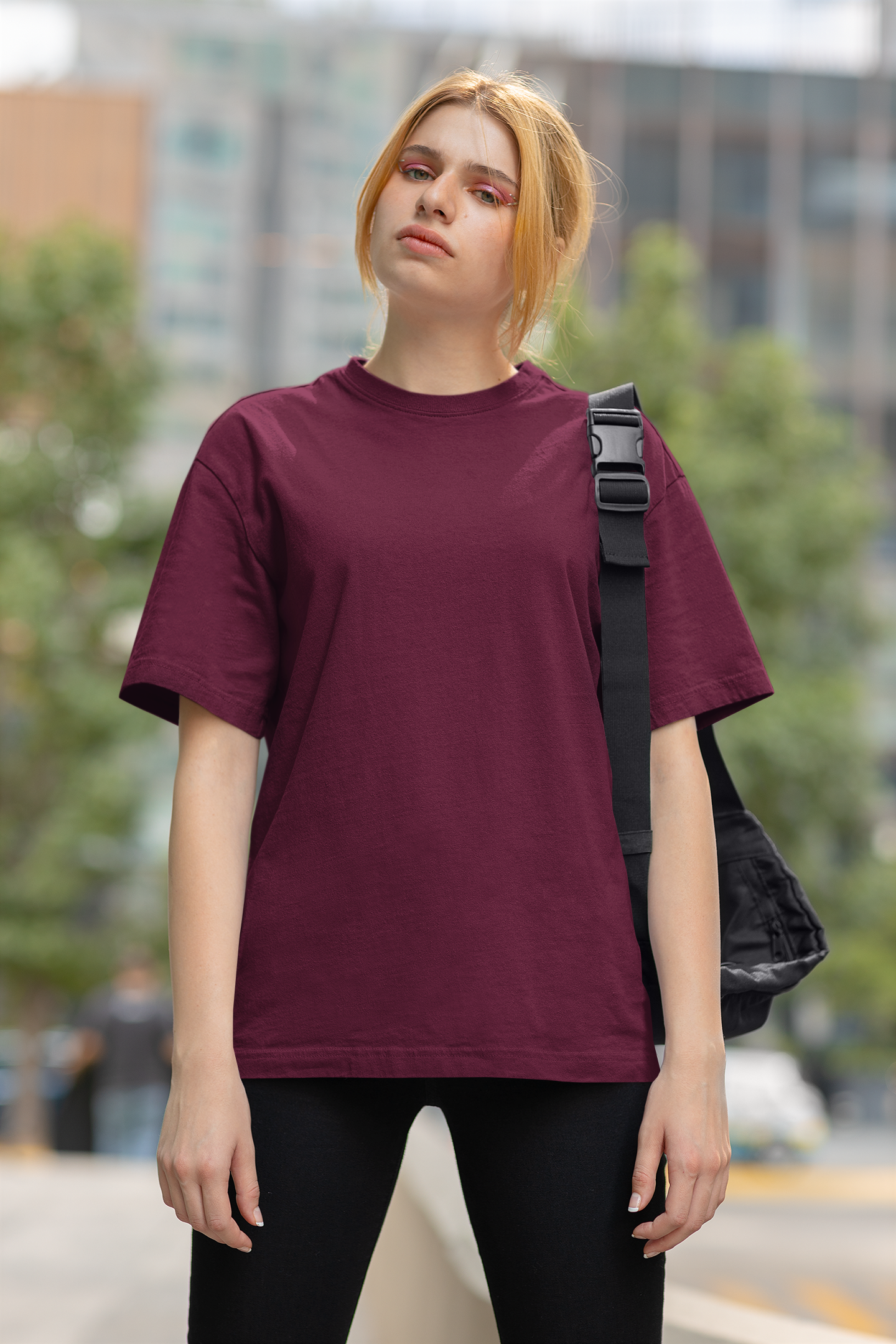 Maroon Oversized T-shirt